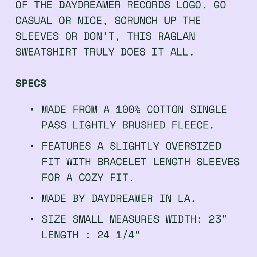 Daydreamer LA Free Fall reverse raglan sweatshirt - Picture 10 of 10